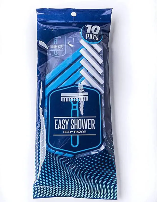 Main image of Disposable Body Razor for Men (10 Pack) - Sensitive Body Razors/Blades (Blue)