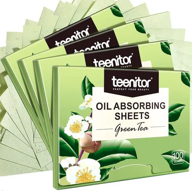 Main image of Teenitor Oil Blotting Sheets for Face, 400 Sheets Green Tea Oil Absorbing Sheets Blotting Paper for Oily Skin, Oil Absorbent Pads Face Oil Wipes Oil Sheets for Women, Oil Control Film Large 10cmx7cm