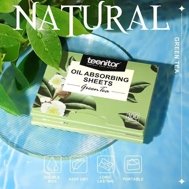 Alt view image 3 of 7 - Teenitor Oil Blotting Sheets for Face, 400 Sheets Green Tea Oil Absorbing Sheets Blotting Paper for Oily Skin, Oil Absorbent Pads Face Oil Wipes Oil Sheets for Women, Oil Control Film Large 10cmx7cm