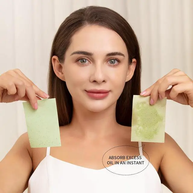 Alt view image 6 of 7 - Teenitor Oil Blotting Sheets for Face, 400 Sheets Green Tea Oil Absorbing Sheets Blotting Paper for Oily Skin, Oil Absorbent Pads Face Oil Wipes Oil Sheets for Women, Oil Control Film Large 10cmx7cm
