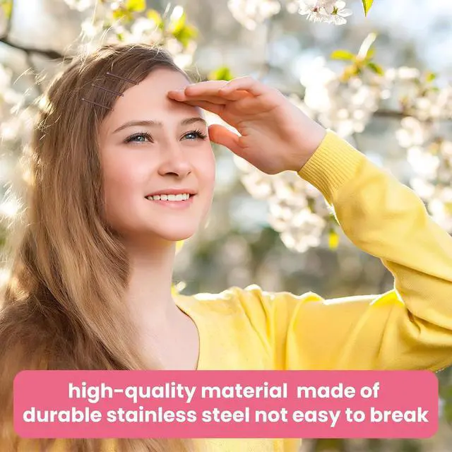 Alt view image 5 of 6 - mini bobby pins,50 Count 1.38 inch Metal Hair Clips for Children,Girls and Women,Suitable for All Hair Types (Brown-01)