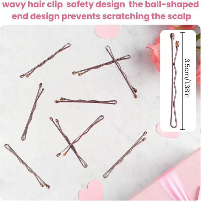 Alt view image 4 of 6 - mini bobby pins,50 Count 1.38 inch Metal Hair Clips for Children,Girls and Women,Suitable for All Hair Types (Brown-01)