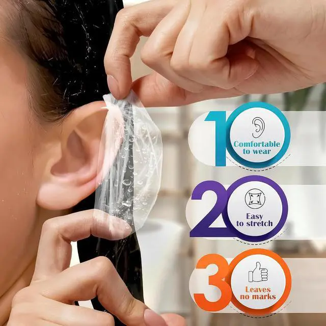 Alt view image 4 of 7 - 200 Pcs Disposable Ear Covers for Shower, Splash-Resistant Design