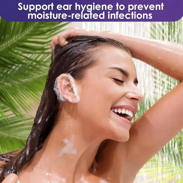 Alt view image 6 of 7 - 200 Pcs Disposable Ear Covers for Shower, Splash-Resistant Design
