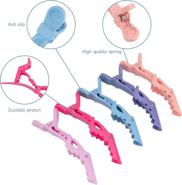 Alt view image 3 of 7 - Plastic Non Slip Hair Clips for Women, Professional Alligator Hair Clips, Hair Styling Clips Sectioning Clips of Hair Salon (10PCS Macaroon)