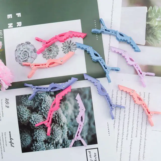 Alt view image 4 of 7 - Plastic Non Slip Hair Clips for Women, Professional Alligator Hair Clips, Hair Styling Clips Sectioning Clips of Hair Salon (10PCS Macaroon)