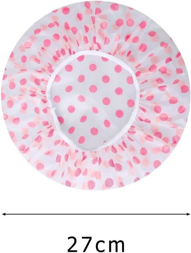 Alt view image 3 of 6 - Shower Cap, 3 Pcs Waterproof Reusable Shower Caps Bath Hair Hat