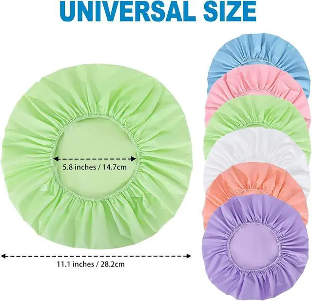Alt view image 4 of 6 - 6 PCS Shower Capsfor Women, Reusable Waterproof Bath Caps