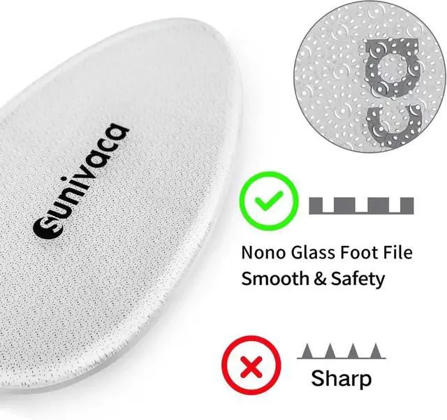 Alt view image 2 of 7 - Glass Foot File Callus Remover for Feet, Heel Scraper, Pumice Stone, Diabetic Feet Scrubber Dead Skin Remover for Feet Professional Pedicure Tools