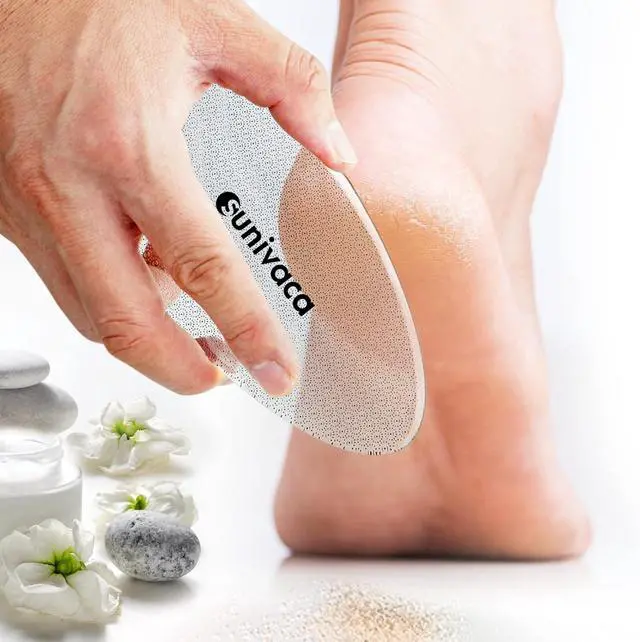 Alt view image 4 of 7 - Glass Foot File Callus Remover for Feet, Heel Scraper, Pumice Stone, Diabetic Feet Scrubber Dead Skin Remover for Feet Professional Pedicure Tools