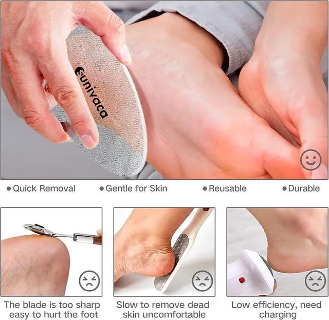 Alt view image 5 of 7 - Glass Foot File Callus Remover for Feet, Heel Scraper, Pumice Stone, Diabetic Feet Scrubber Dead Skin Remover for Feet Professional Pedicure Tools