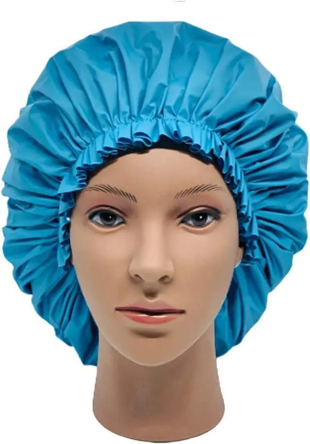 Alt view image 3 of 7 - ELEBOX Premium Collection Super Jumbo Shower Cap Blue