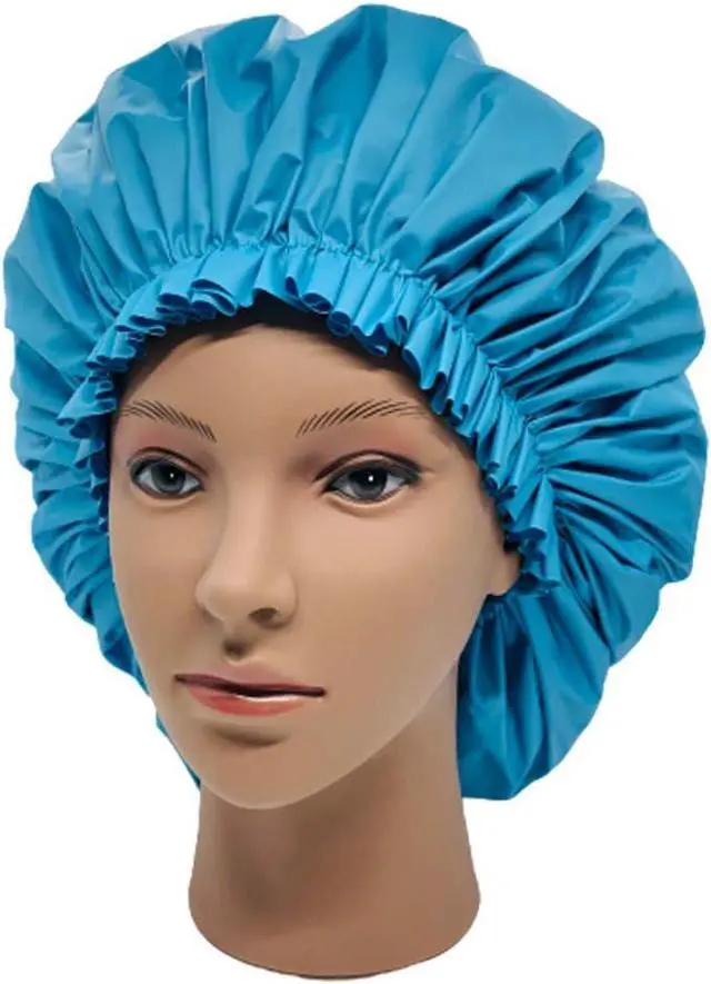 Alt view image 4 of 7 - ELEBOX Premium Collection Super Jumbo Shower Cap Blue