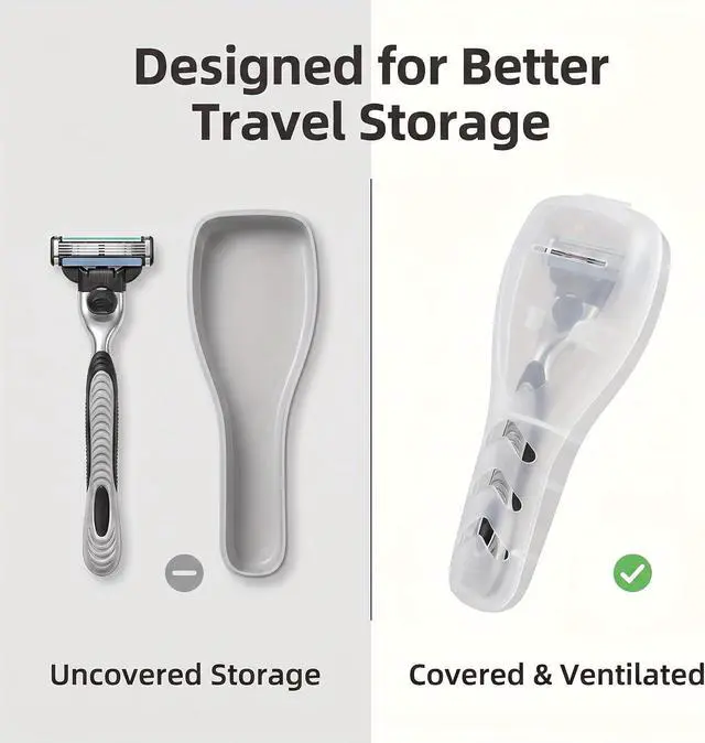 Alt view image 5 of 7 - 2Pcs Clear Portable Travel Men Manual Razor Protector Plastic Box Cover Container Storage Shaver Holder Protector Case Organizer Men's Electric Shaver Accessories