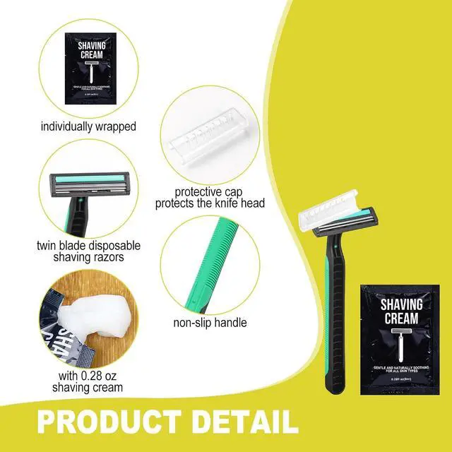Alt view image 2 of 7 - 40 Disposable Razors in Bulk Razors and Shaving Cream Bulk