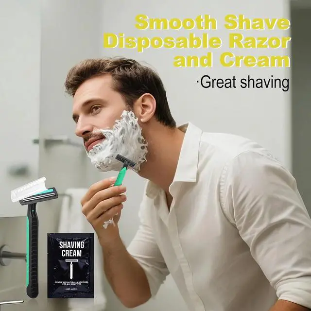 Alt view image 4 of 7 - 40 Disposable Razors in Bulk Razors and Shaving Cream Bulk