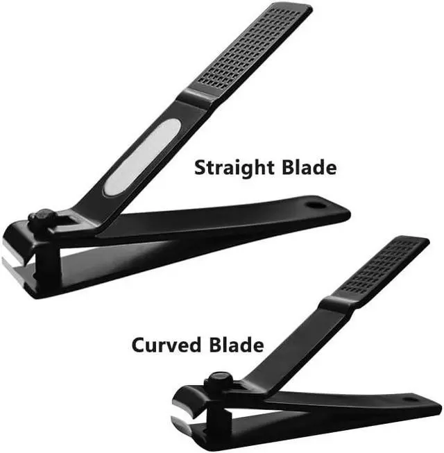 Alt view image 2 of 5 - Nail Clippers Set Sharp Black Nail Cutter Fingernail Toenail Clipper with Case Large and Small 2 Piece (Pink case)