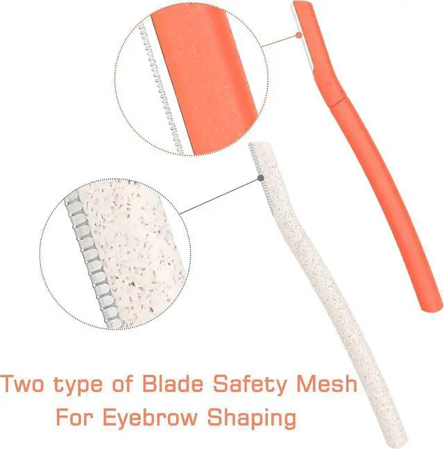 Alt view image 2 of 5 - Facial Fuzz-Free Razor, Eyebrow Trimmer Professional Exfoliating Dermaplaning Tool, Peach Fuzz Shaver and Multipurpose Home Skin Care for Women (Pack of 4, Orange)