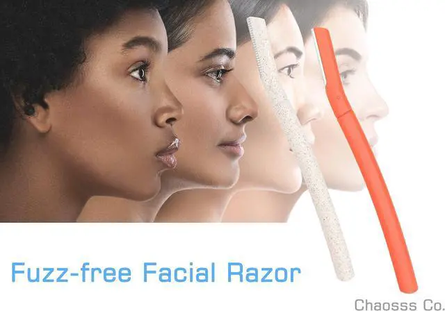 Alt view image 4 of 5 - Facial Fuzz-Free Razor, Eyebrow Trimmer Professional Exfoliating Dermaplaning Tool, Peach Fuzz Shaver and Multipurpose Home Skin Care for Women (Pack of 4, Orange)