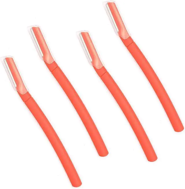 Alt view image 5 of 5 - Facial Fuzz-Free Razor, Eyebrow Trimmer Professional Exfoliating Dermaplaning Tool, Peach Fuzz Shaver and Multipurpose Home Skin Care for Women (Pack of 4, Orange)