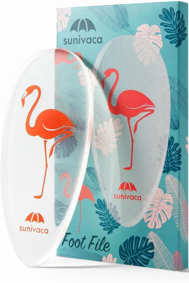 Main image of Glass Foot File Callus Remover for Feet, Flamingo Gifts for Women, Feet Scrubber Dead Skin Remover, Professional Pedicure Tools at Home, Heel Scraper for Cracked Heels Heavy Duty