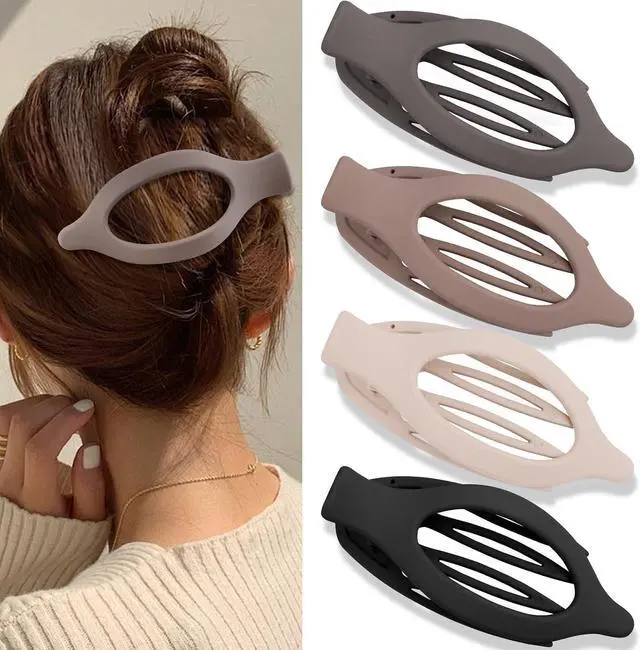 Main image of Canitor 4 PCS Hair Clips for Women - Flat Claw Clips for Thick Thin Hair, Matte French Alligator Clips for Girls