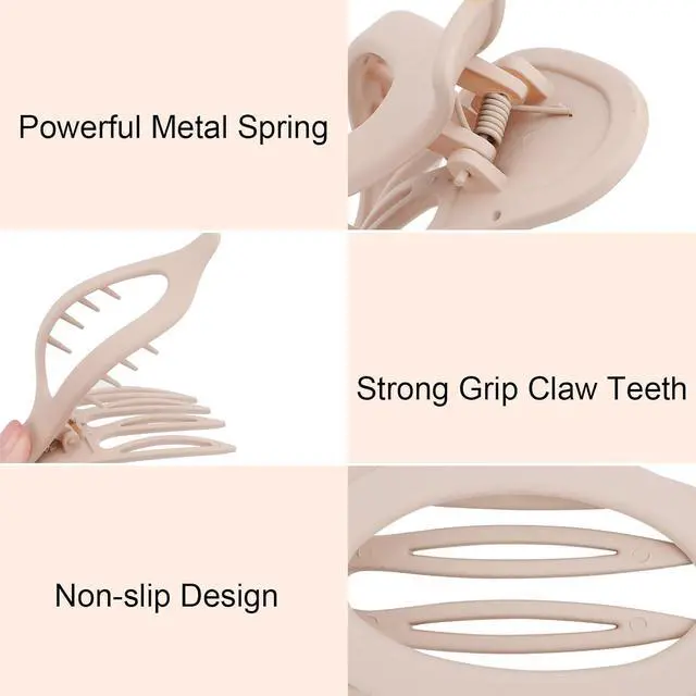 Alt view image 5 of 7 - Canitor 4 PCS Hair Clips for Women - Flat Claw Clips for Thick Thin Hair, Matte French Alligator Clips for Girls