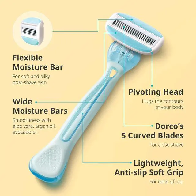 Alt view image 3 of 7 - EVE 5 Women's Disposable Razors Smooth Touch | Wide moisture bar, 5 Blades for smooth shave | Multipurpose Hair Remover | 1 pack (3 count)