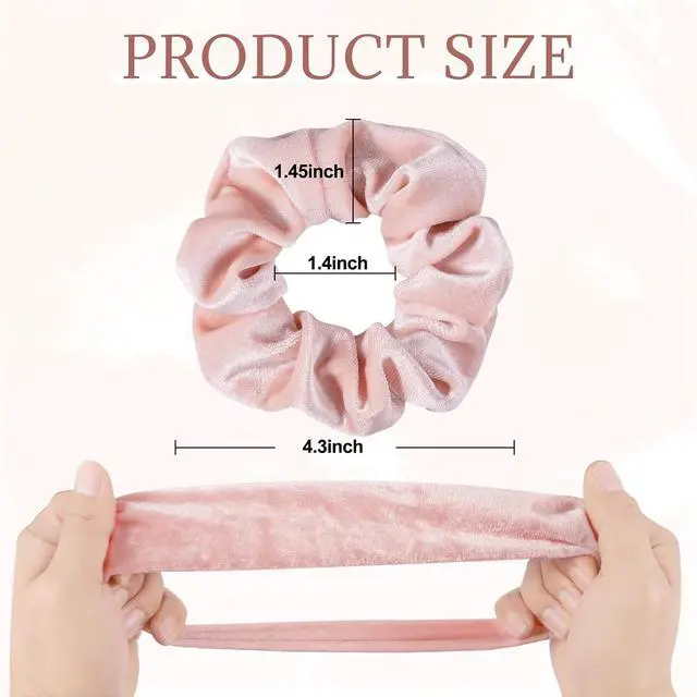 Alt view image 2 of 7 - Whaline 12Pcs Blush Theme Scrunchies Velvet Elastics for Women Pink Bobbles Soft Lovers Scrunchy Classic Thick Hair Bands Ties Gifts for Teenage Girls