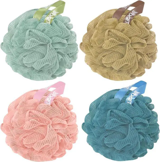 Main image of Yoget 4 Pack Shower Loofah Sponge, 60G Bath Loofa Exfoliating Body Scrubber