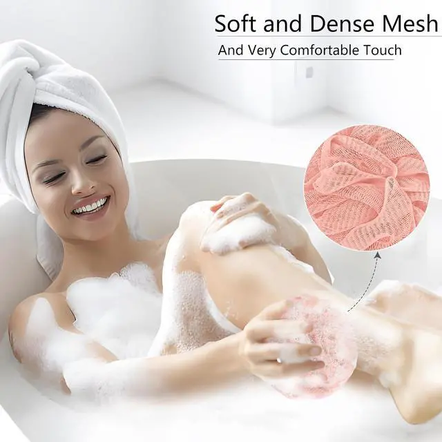 Alt view image 4 of 7 - Yoget 4 Pack Shower Loofah Sponge, 60G Bath Loofa Exfoliating Body Scrubber