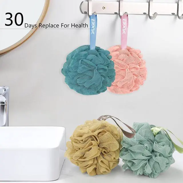 Alt view image 6 of 7 - Yoget 4 Pack Shower Loofah Sponge, 60G Bath Loofa Exfoliating Body Scrubber