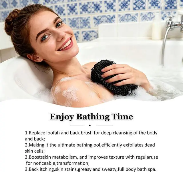 Alt view image 7 of 7 - Bovinde African Net Sponge Authentic, Loofah, Bath Sponges 2 Pack (Black)