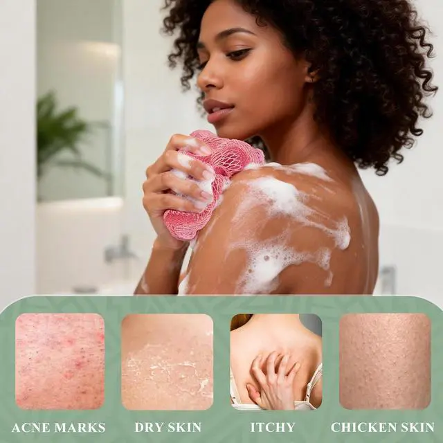 Alt view image 4 of 7 - SPMKTBOZAI 3 Pack African Net Sponge Authentic, Exfoliating Body Scrubber