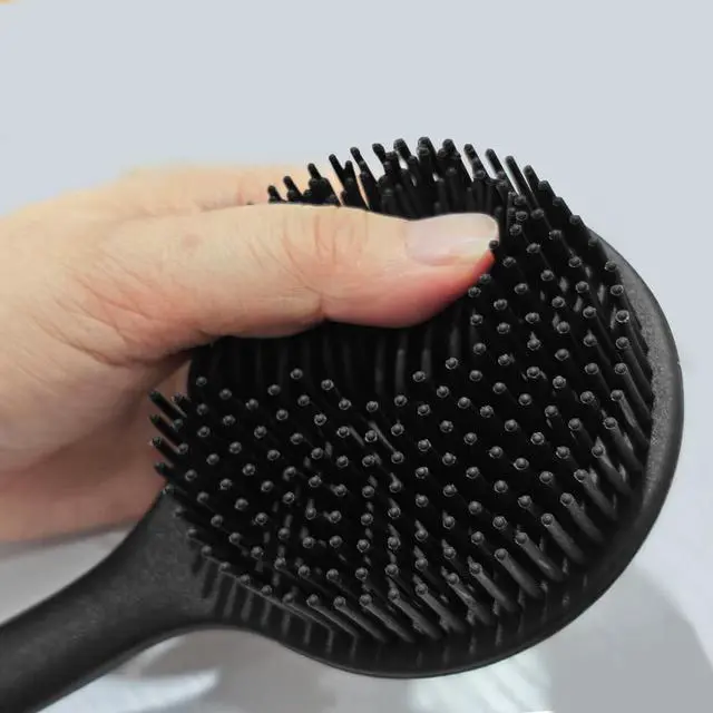 Alt view image 3 of 6 - Silicone Back Scrubber for Shower Body Brush with Long Handle Double Sided Bath Exfoliating Massage Brushes Men Women (Black)