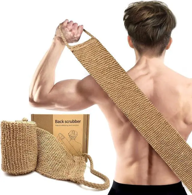 Main image of Extra Rough Exfoliating Back Scrubber,Natural Body Exfoliator for Workers Athletes and Men.Hygienic Loofah for Long Durable Daily Deep Cleansing
