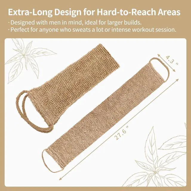Alt view image 5 of 6 - Extra Rough Exfoliating Back Scrubber,Natural Body Exfoliator for Workers Athletes and Men.Hygienic Loofah for Long Durable Daily Deep Cleansing