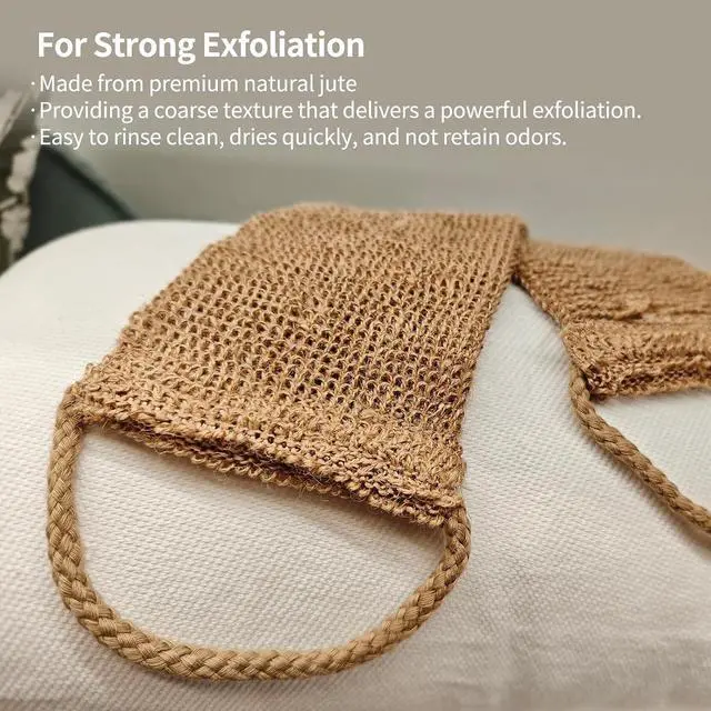Alt view image 6 of 6 - Extra Rough Exfoliating Back Scrubber,Natural Body Exfoliator for Workers Athletes and Men.Hygienic Loofah for Long Durable Daily Deep Cleansing