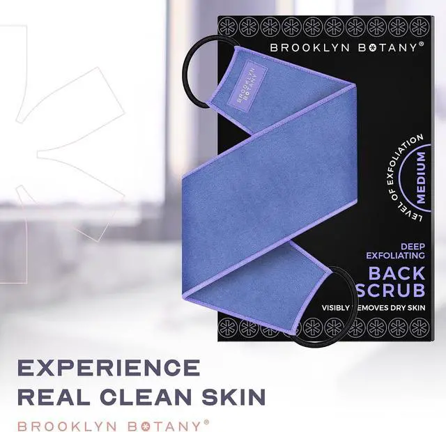 Alt view image 3 of 6 - Brooklyn Botany Exfoliating Back Scrubber for Shower and Bath with Handles Heavy Duty Exfoliating Body Scrubber for Massage and Dead Skin Remover for Body 32.5 x 5