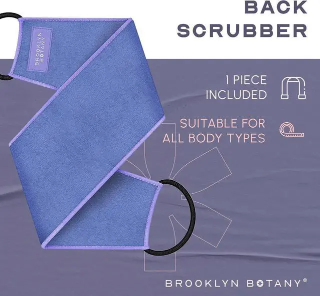 Alt view image 6 of 6 - Brooklyn Botany Exfoliating Back Scrubber for Shower and Bath with Handles Heavy Duty Exfoliating Body Scrubber for Massage and Dead Skin Remover for Body 32.5 x 5