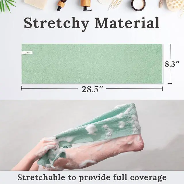 Alt view image 2 of 7 - myHomeBody Exfoliating Washcloths for Showering, Light Green, Set of 2