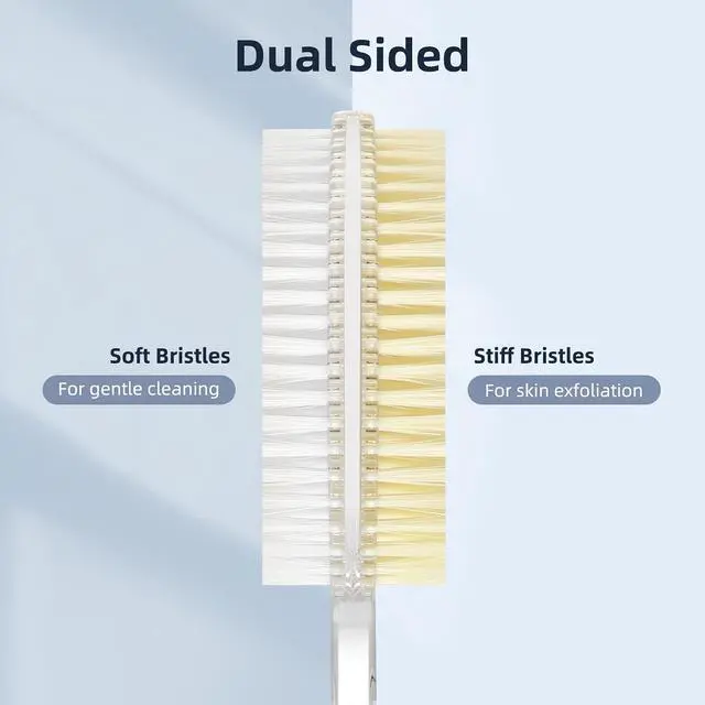 Alt view image 3 of 7 - Back Scrubber Long Handle for Shower,Back Brush Dual-Sided with Stiff and Soft Bristles,Body Exfoliator for Bath or Dry Brush
