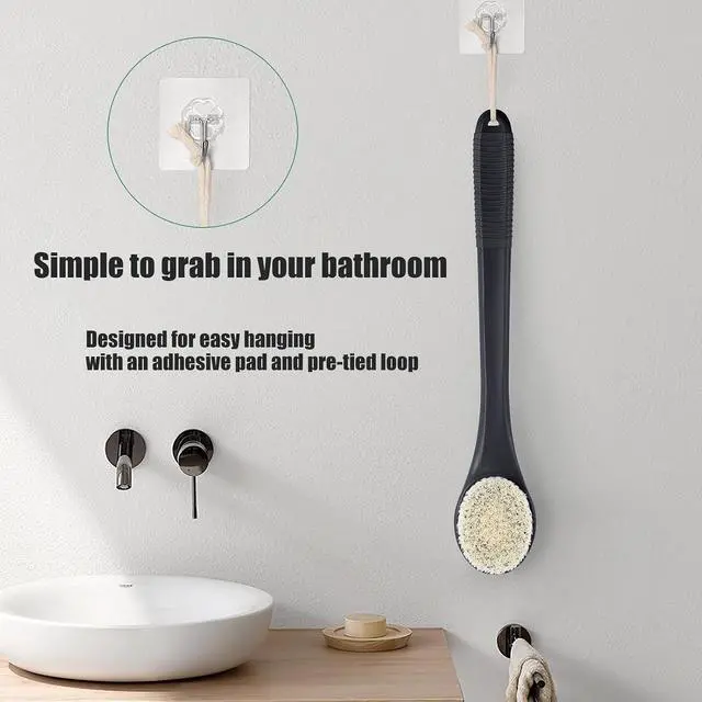 Alt view image 6 of 7 - 17-Inch Back Scrubber for Shower, Anti-Slip Exfoliating Body Brush for Bath, Gentle Back Brush for Shower for Men, and Women, Cleaning Skin for Smooth, Glowing Skin (Black)