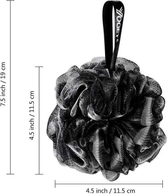 Alt view image 2 of 7 - Yoget Bath Loofah Sponge, 4 Pack Black 60G Bath Sponges Body Scrubbers