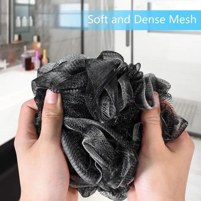 Alt view image 3 of 7 - Yoget Bath Loofah Sponge, 4 Pack Black 60G Bath Sponges Body Scrubbers
