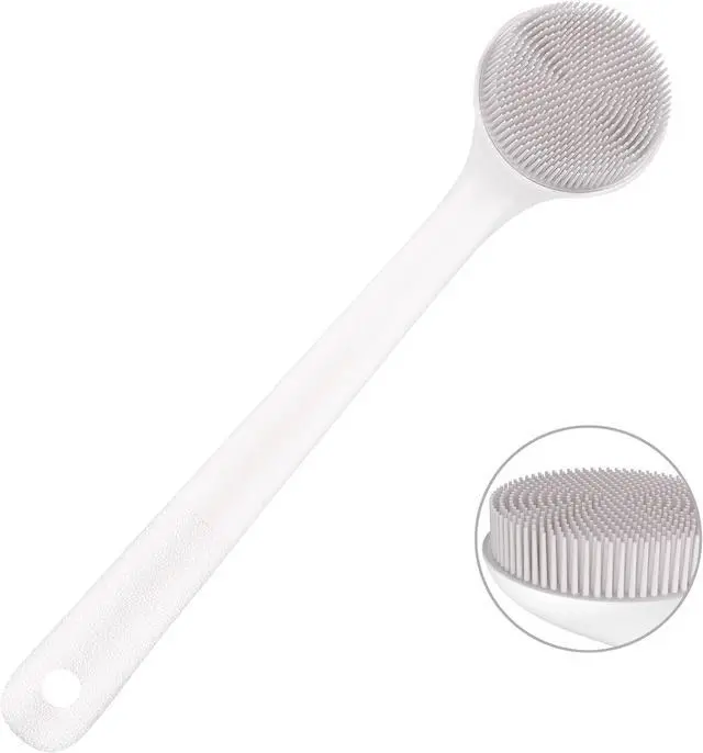 Main image of Silicone Back Scrubber for Shower, Exfoliating Body Scrubber with Handle, Soft Shower Scrub Exfoliator Brush for Men and Women, BPA Free, Non-Slip (Grey)