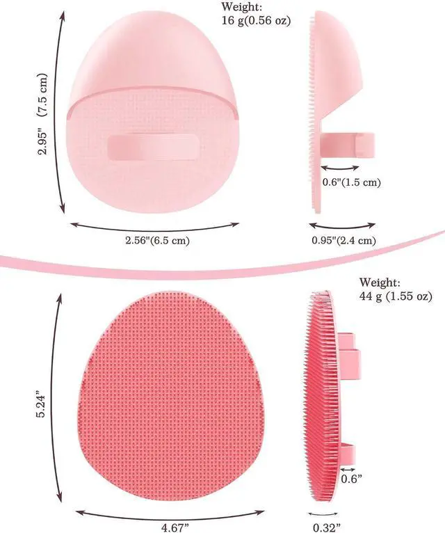 Alt view image 3 of 7 - Manmihealth 15.7" Cute Silicone Body Scrubber & Face Scrubber Set PinkSet