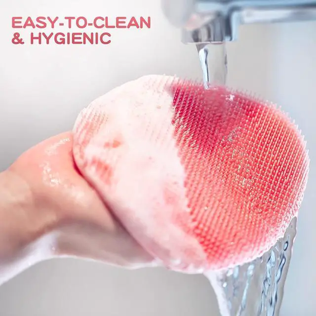 Alt view image 6 of 7 - Manmihealth 15.7" Cute Silicone Body Scrubber & Face Scrubber Set PinkSet