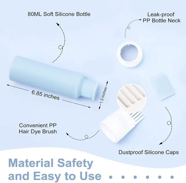 Alt view image 2 of 7 - 2 Pack Silicone Hair Oil Applicator Bottle, 2.7 Ounce Scalp Oil Applicator