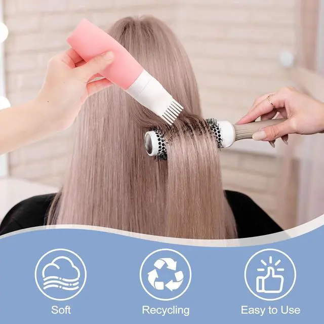 Alt view image 3 of 7 - 2 Pack Silicone Hair Oil Applicator Bottle, 2.7 Ounce Scalp Oil Applicator